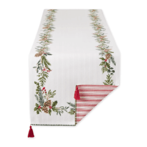 Boughs Of Holly Embellished Table Runner