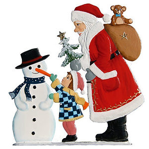 Santa With Snowman Pewter by Wilhelm Schweizer