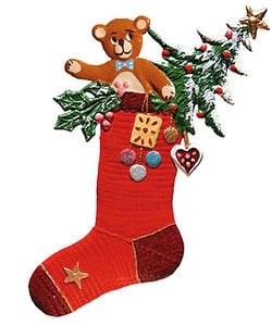 Christmas Stocking Pewter Ornament by Wilhelm Schweizer