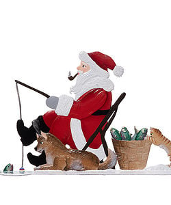 Ice Fishing Santa Pewter by Wilhelm Schweizer