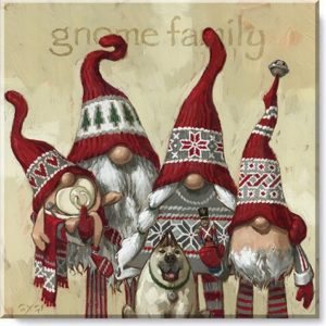 Gnome Family Christmas Giclee Wall Art