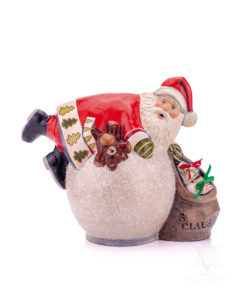 Santa Falling Over Snowball with Teddy