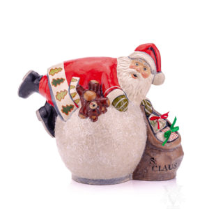 Santa Falling Over Snowball with Teddy