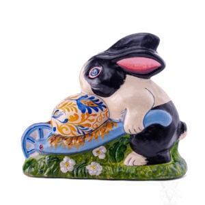 Dutch Rabbit Pushing Egg Cart