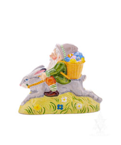 Gnome Delivering Eggs Riding Bunny