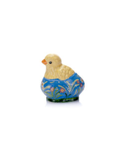 Tiny Chick in Blue Floral Egg