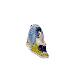 Dutch Rabbits On Blue Floral Egg