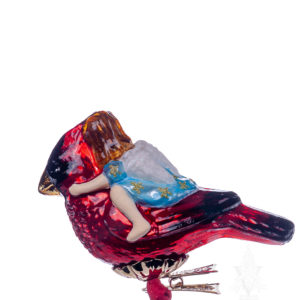 Angel Riding Cardinal (Clip) Ornament