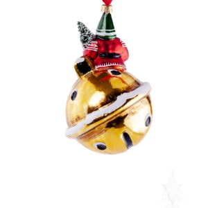 Gold Bell Santa Ornament