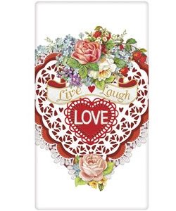 Valentines Card Bagged Towel