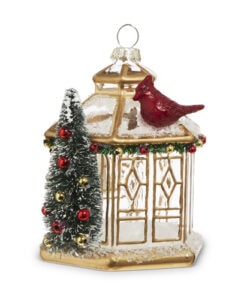 Gold Pagoda with Cardinal Ornament