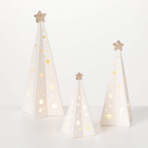 Porcelain Trees Lighted (Set of 3)