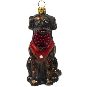 Chocolate Lab with Crystal Ornament