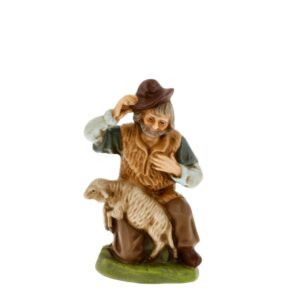 MAROLIN Kneeling Shepherd With Sheep