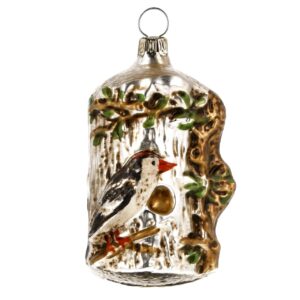 MAROLIN Glass Ornament Tree Trunk With Bird