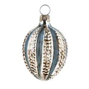 MAROLIN Miniature Glass Ornament Egg With Knobs Blue