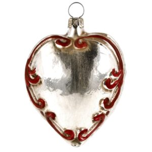 MAROLIN Glass Ornament Heart With Baroque Ornaments