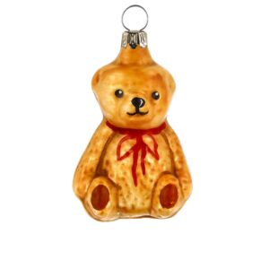 MAROLIN Glass Ornament Little Teddy Bear Sitting