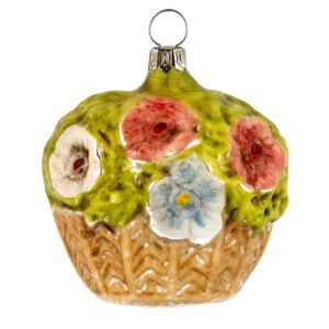 MAROLIN Glass Ornament Big Flower Basket