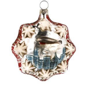 MAROLIN Glass Ornament Airship Over Nyc