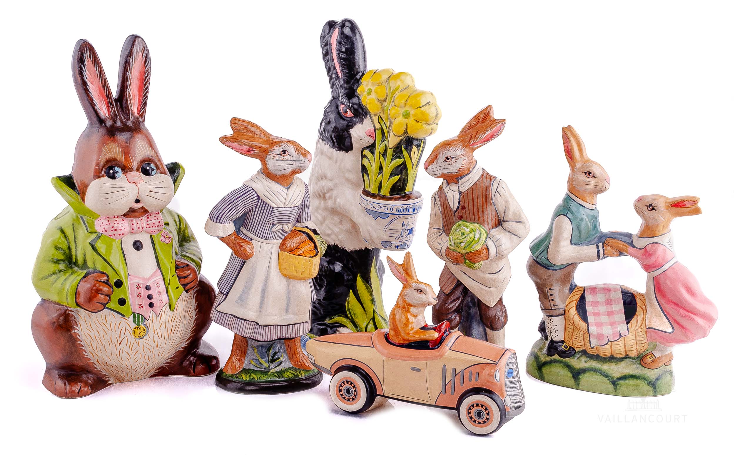 Vaillancourt Chalkware Rabbits and Bunnies