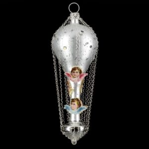 MAROLIN Balloon With Angel-Head-Oblates And Swarowsky Crystals Silver