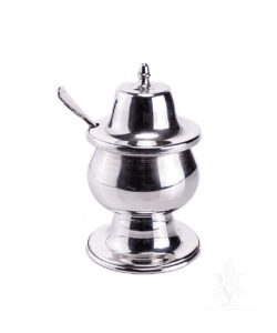 Polished Pewter Jam Jar with Spoon