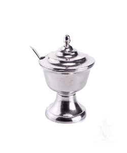 Lidded Master Salt Polished Pewter