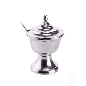 Lidded Master Salt Polished Pewter