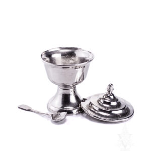 Lidded Master Salt Polished Pewter