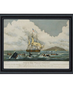 South Sea Whale Fishery Framed Print Behind Glass (11x14)
