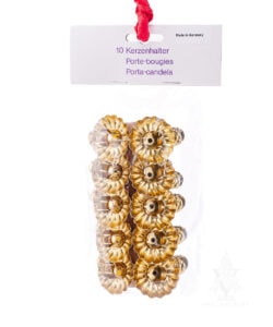 Gold Metal Christmas Tree Candle Clip (Set of 10)