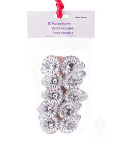 Silver Metal Christmas Tree Candle Clip (Set of 10)