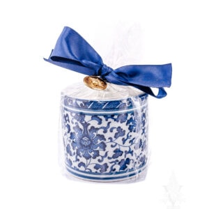 Asian Inspired Blue and White Candle