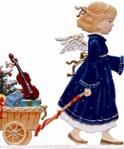 Angel Pulling Wagon Pewter By Wilhelm Schweizer