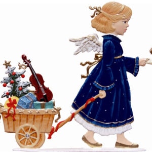 Angel Pulling Wagon Pewter By Wilhelm Schweizer