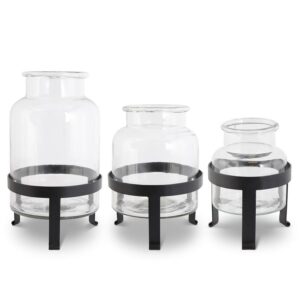 Glass Jar On Metal Stand Small