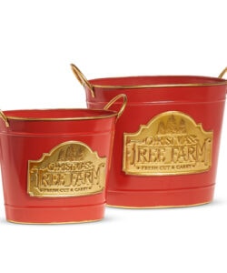 Single Red Tree Farm Decorative Bucket (Small)