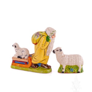 Spring Santa with Lambs