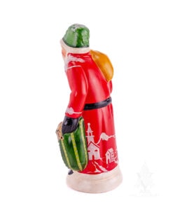 Red Village Scene Santa