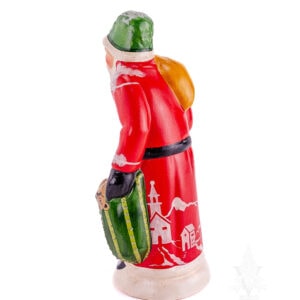 Red Village Scene Santa
