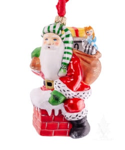 Santa Delivering Gifts Down The Chimney