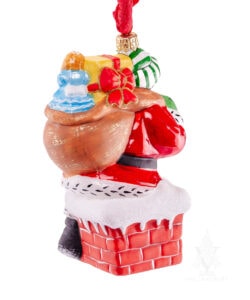 Santa Delivering Gifts Down The Chimney