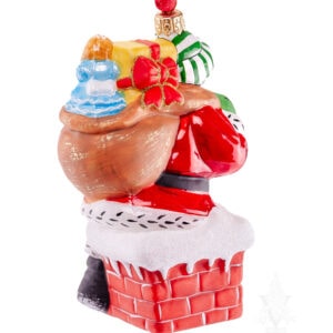 Santa Delivering Gifts Down The Chimney