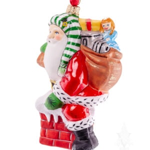 Santa Delivering Gifts Down The Chimney