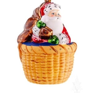 Santa in Nantucket Basket Ornament