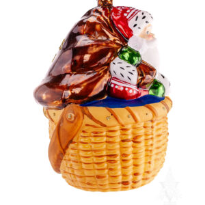 Santa in Nantucket Basket Ornament