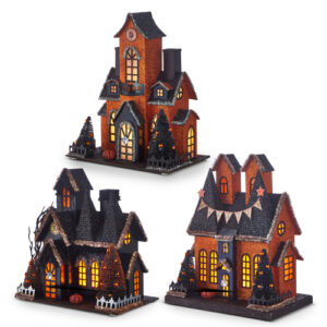 12.25" Lighted Haunted House (Assorted)