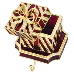 OLIVIA RIEGEL Green Gift Box Stocking Holder