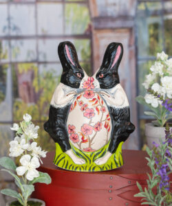 Rocking Rabbits with Floral Egg